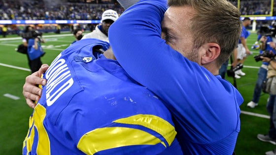 Los Angeles Rams defeat the San Francisco 49ers 20-17 during a NFC championship football game at SoFi Stadium.