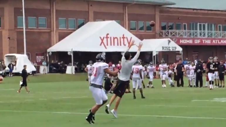 WATCH: Even the Falcons offensive coordinator is intercepting Matt Ryan