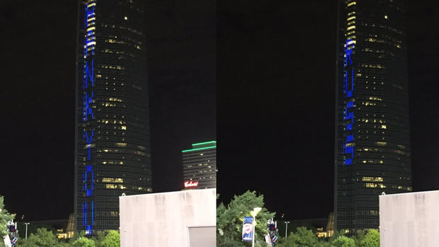 OKC's Devon Tower lit up for Russell Westbrook