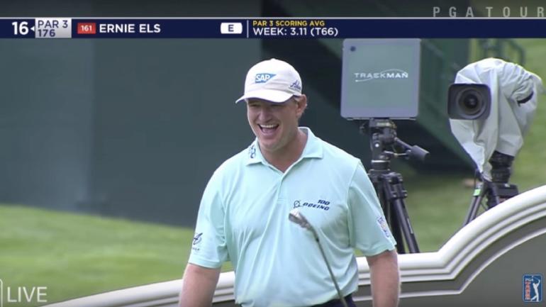 WATCH: Ernie Els makes a beautiful ace, buys beer for media tent