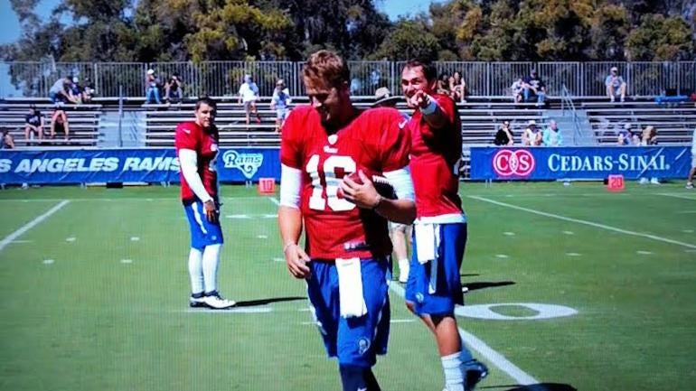 LOOK: Jared Goff loses brutal $100 bet with Rams' third-string quarterback