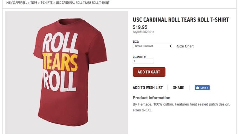 LOOK: USC's troll-job 'Roll Tears' Alabama tee overpriced for limited shelf life