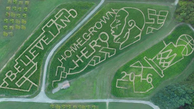 LOOK: Ohio farm honors LeBron, Cavs' championship with corn maze