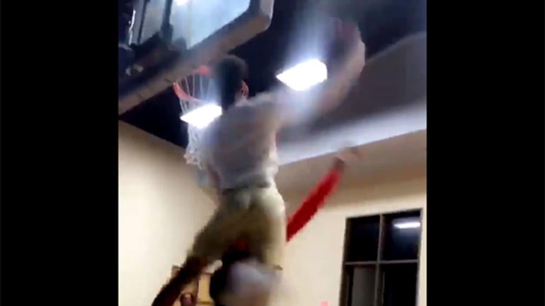 WATCH: The kid who threw down this vicious dunk doesn't even play basketball