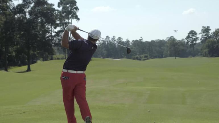 WATCH: Patrick Reed manages to take out a drone with his tee shot