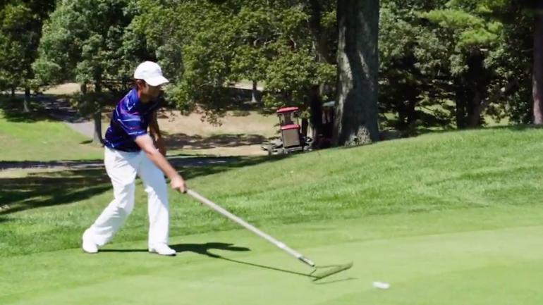 WATCH: Pros using gardening tools while participating in 'Tin Cup' challenge