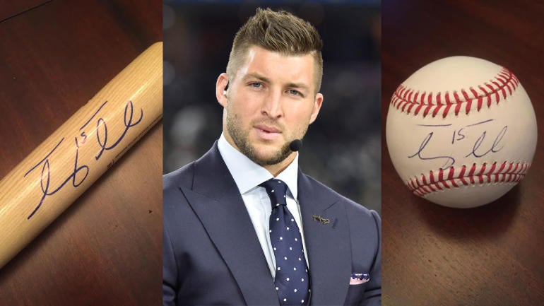 LOOK: Yep, Tim Tebow is already selling autographed baseballs and bats