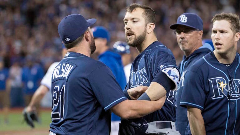 Blue Jays and Rays get into benches-clearing dust-up after a late slide