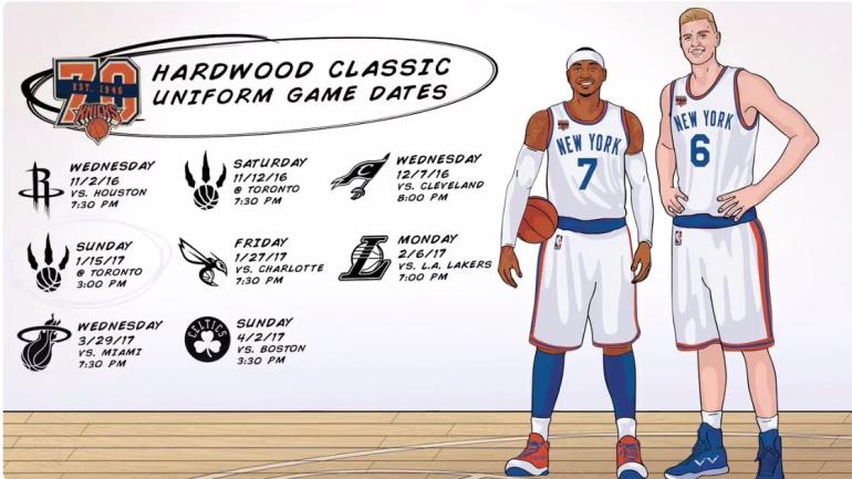 LOOK: Knicks unveil throwback Hardwood Classics jerseys