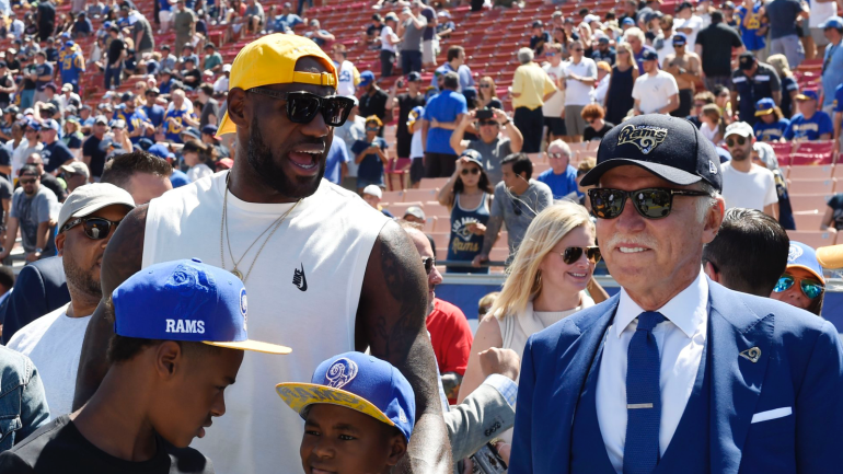 LOOK: LeBron James and his family enjoy L.A. Rams opener with owner Stan Kroenke