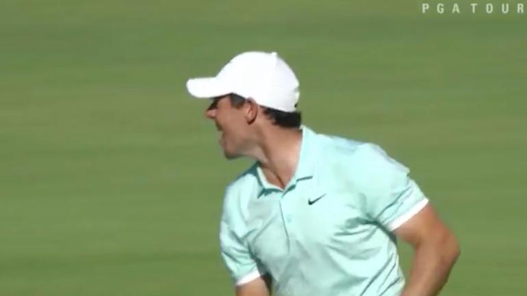 WATCH: Rory McIlroy gets hyped after huge hole-out eagle at Tour Championship