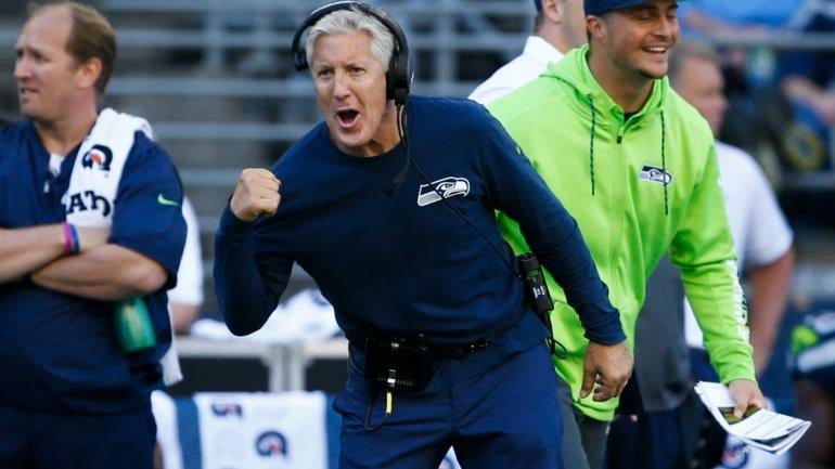 Pete Carroll accuses Bills kicker of hamming it up on controversial play