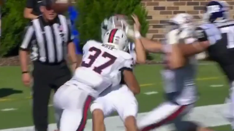 WATCH: Duke quarterback gets sacked so hard he completely flips over