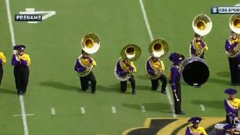 WATCH: Members of East Carolina's band kneel during the national anthem