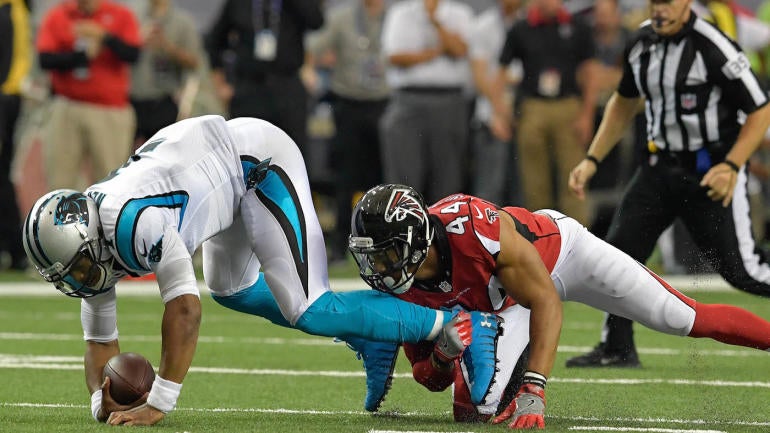 Cam Newton evaluated for concussion after taking huge hit near end zone