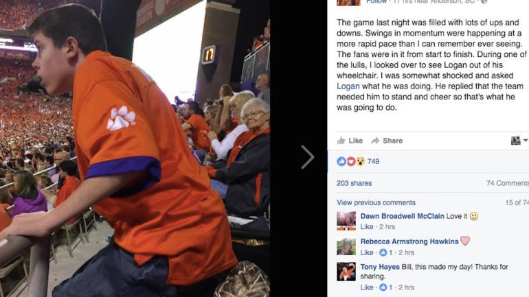 Family cheers two wins as young Clemson fan rises out of wheelchair to root on Tigers