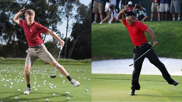 LOOK: Stanford celebrates Tiger Woods' return by recreating famous celebrations