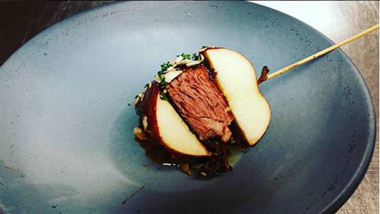 LOOK: The Indians are selling a candied apple with a short rib inside of it