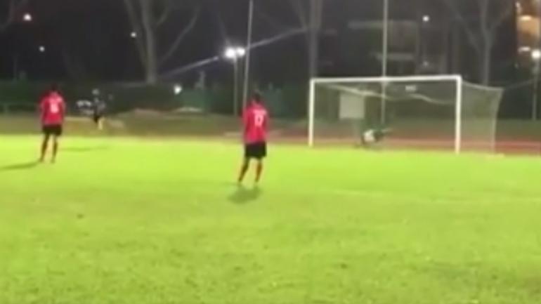 WATCH: This backflip penalty kick goal from Singapore will blow your mind