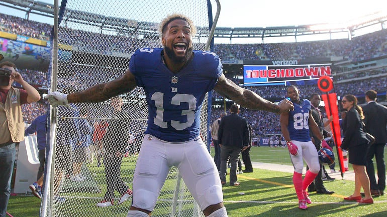 Odell Beckham draws a fine for removing helmet before proposing to kicking net