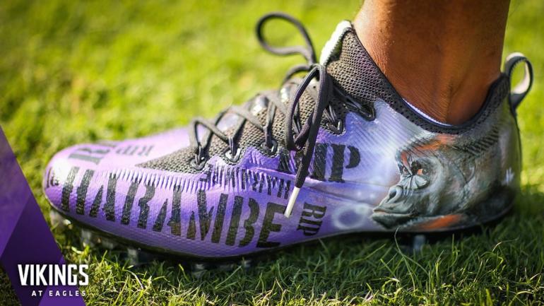 LOOK: Vikings running back honoring Harambe with pregame cleats