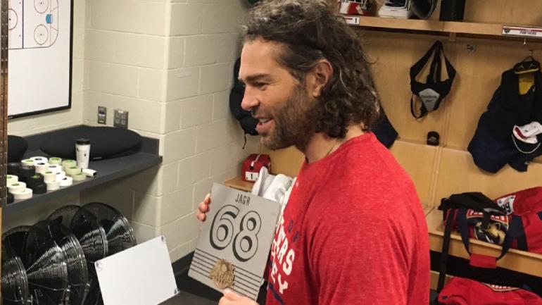 LOOK: Penguins present former captain Jaromir Jagr with piece of the 'Igloo'