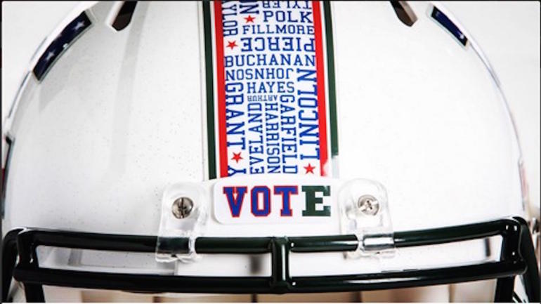 LOOK: Eastern Michigan to wear election night helmets with all 44 presidents' names