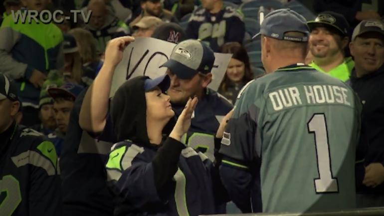 LOOK: Female Seahawks fan steps in after man makes fun of Bills' female coach