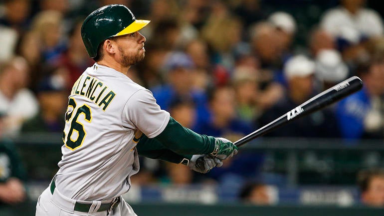 A's trade Danny Valencia to Mariners, who pick up a lefty-crushing bat