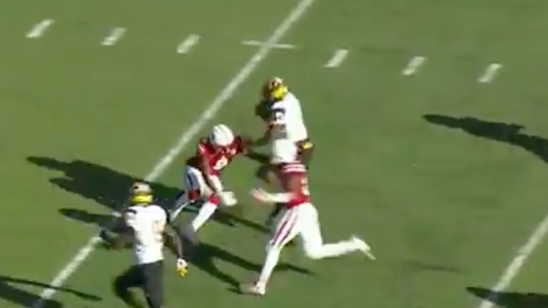 WATCH: Nebraska proves how tough it is to tackle this Maryland WR on crazy TD