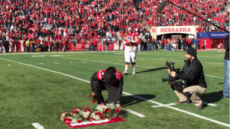 LOOK: Nebraska honors punter Sam Foltz with emotional tribute on Senior Day