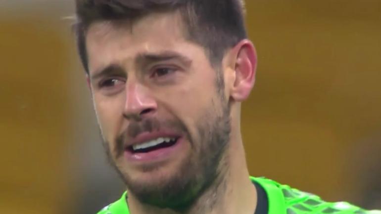 WATCH: Champions League goalkeeper loses it, starts crying after allowing six goals