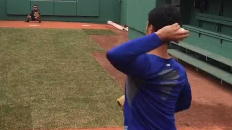 WATCH: Righty Yu Darvish throws curveball and slider with his left hand