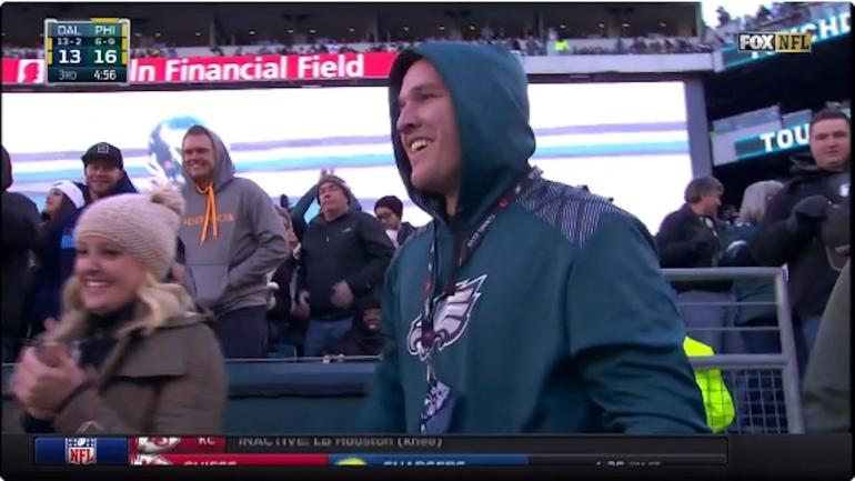 WATCH: Carson Wentz's touchdown pass ends up in the arms of Mike Trout
