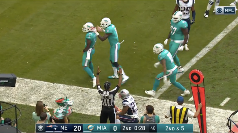 A Dolphins player got fined twice for celebrating a meaningless touchdown
