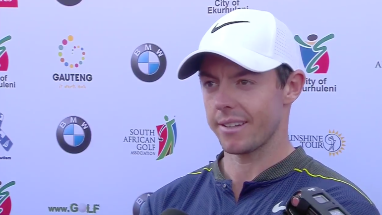 Rory McIlroy uses eagle hole-out to get in final group at South African Open