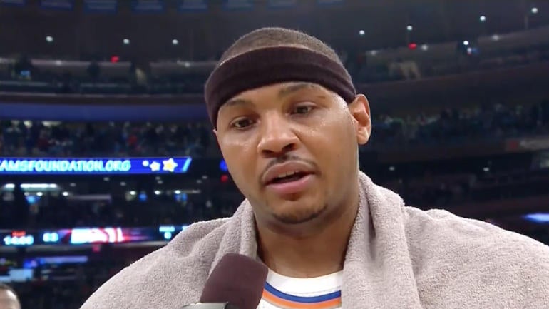 WATCH: Carmelo Anthony refers to Knicks' starting guard as Ron Burgundy