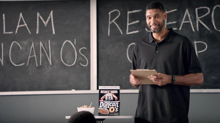 WATCH: Tim Duncan runs a focus group in 'Slam Duncan O's' cereal commercial