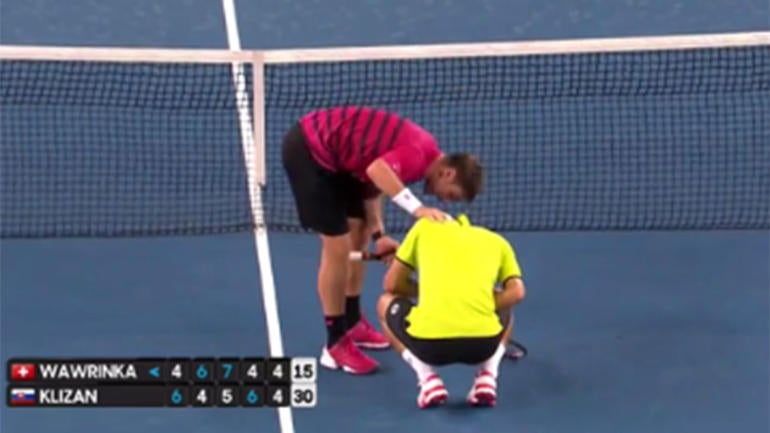 WATCH: Tennis player gets nailed in sensitive area on first day of Australian Open