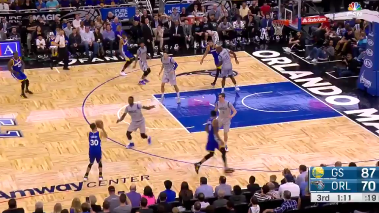WATCH: Warriors' Stephen Curry hits one from the Everglades vs. Orlando Magic