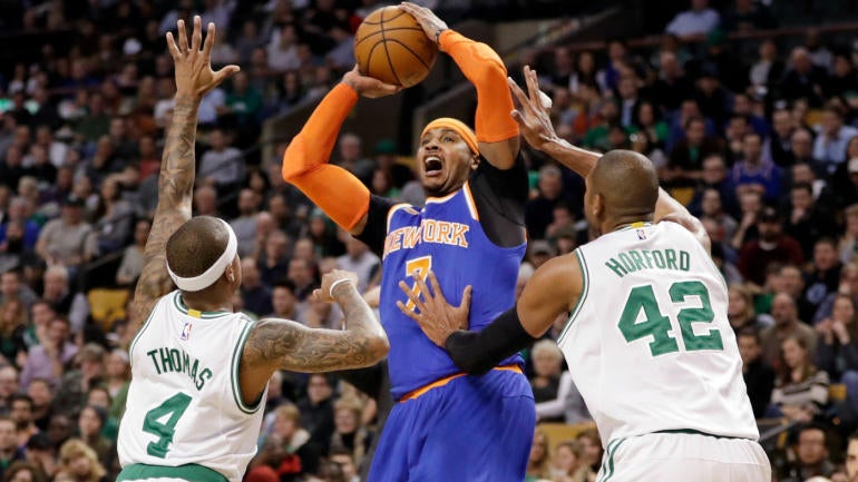 Report: Knicks' Carmelo Anthony would waive no-trade clause for Celtics