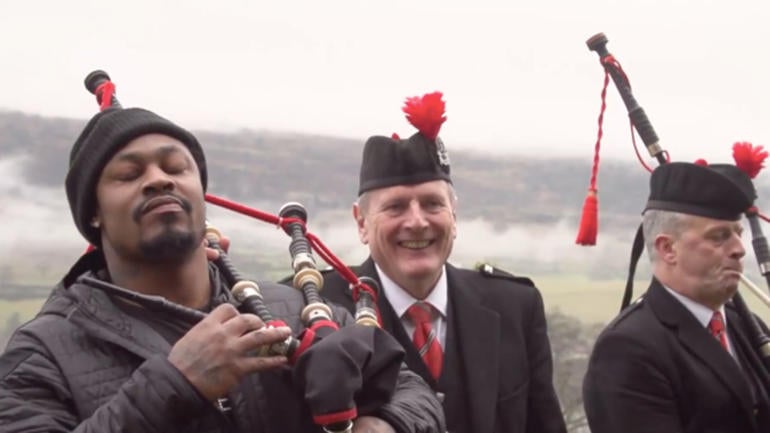 WATCH: Marshawn Lynch is on the road talking Super Bowl in Houston ... Scotland?