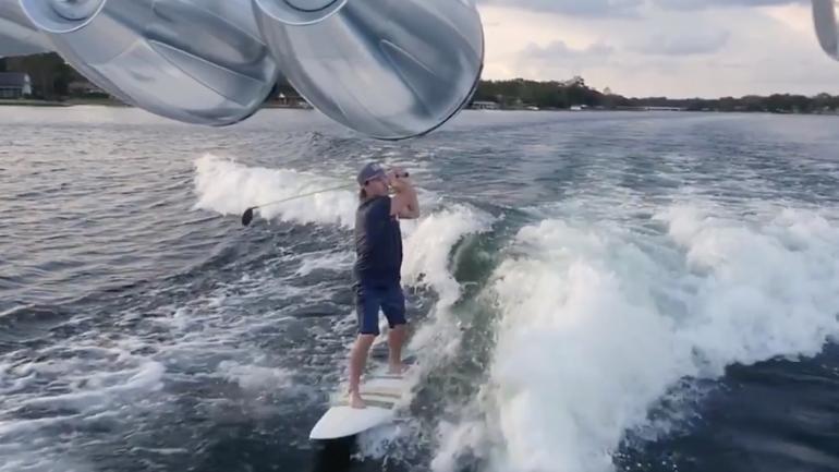 WATCH: Golf trick shot on a boat will leave you speechless