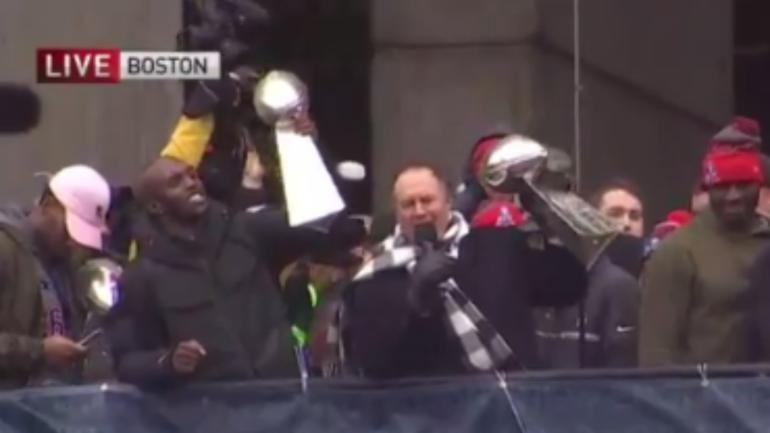 WATCH: Bill Belichick starts the most Belichick chant ever at Patriots parade