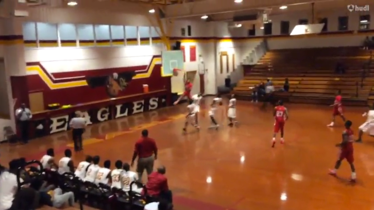 WATCH: High school player shatters backboard, forces game to be relocated