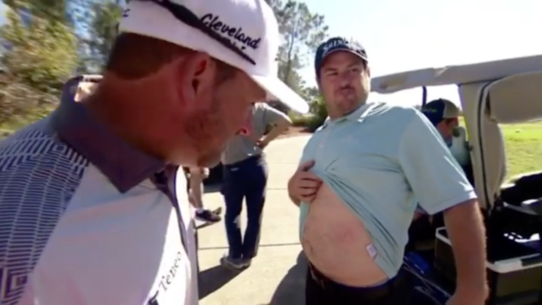 WATCH: Photographer hit with 145-MPH drive at fantasy golf camp