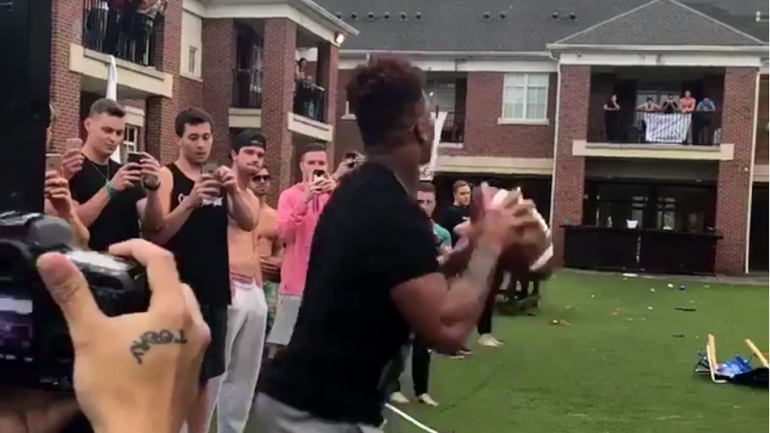 WATCH: Florida State's Deondre Francois can clear a frat house with a football