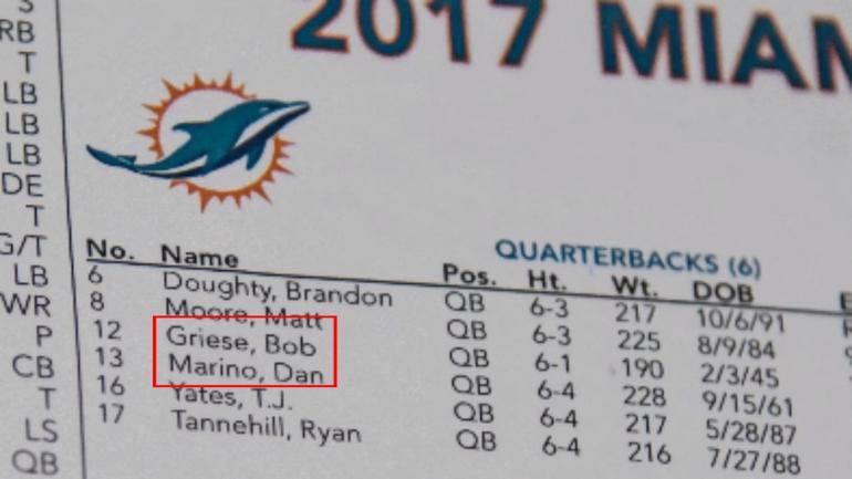 Dolphins sign Dan Marino and Bob Griese to active roster in strange celebration