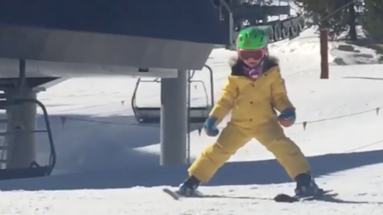 LOOK: Tom Brady's 4-year-old daughter is a better skier than he is