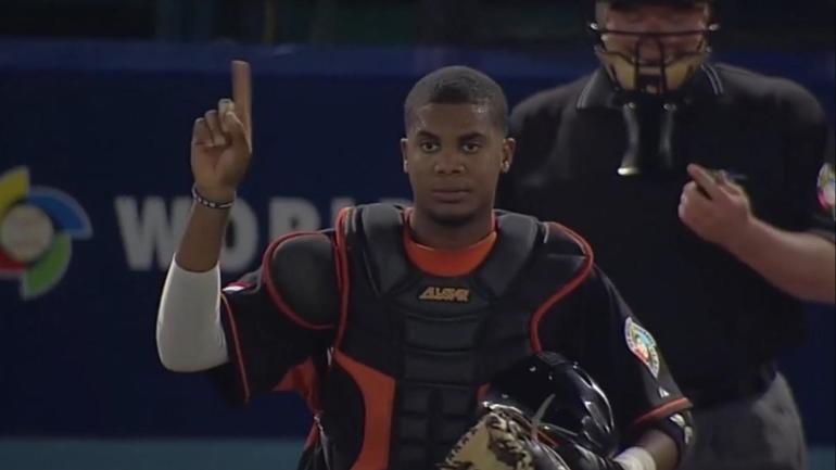 WATCH: Shutdown closer Kenley Jansen once flashed his big arm as a catcher